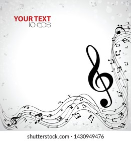 Music. Treble clef and notes for your design