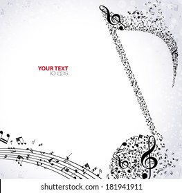 Music. Treble clef and notes for your design