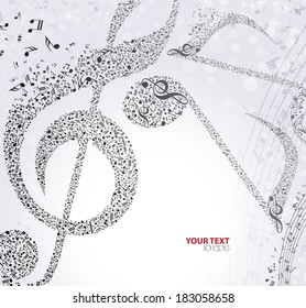 Music. Treble clef and notes for your design