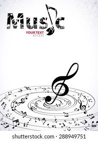 Music. Treble clef and notes for your design