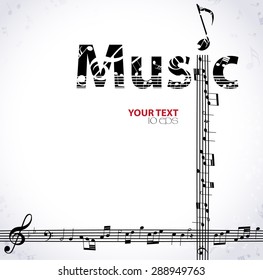 Music. Treble clef and notes for your design