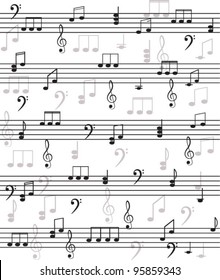 Music. Treble clef and notes for your design on a white background.