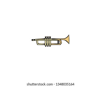 Music trumpet icon. Cartoon of music trumpet vector icon for web design isolated on white background