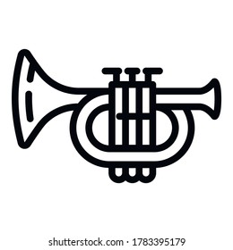 Music trumpet icon. Outline music trumpet vector icon for web design isolated on white background