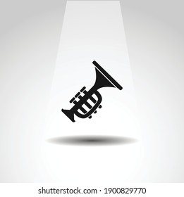 music trumpet icon, trumpet simple music icon