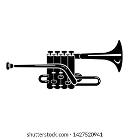 Music trumpet icon. Simple illustration of music trumpet vector icon for web design isolated on white background