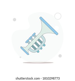 music trumpet vector flat illustration on white