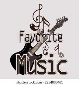 Music T-shirt design. (Favorite music T-shirt design)