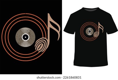 Music t-shirt Design, music sign vector in black background, 