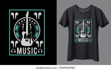 Music T-shirt design. Music t-shirt design vector. For t-shirt print and other uses.