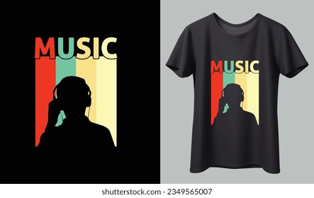 Music T-shirt design. Music t-shirt design vector. For t-shirt print and other uses.