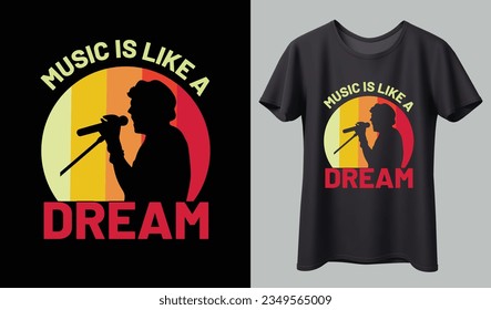 Music T-shirt design. Music t-shirt design vector. For t-shirt print and other uses.