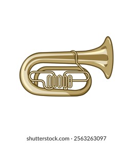 music tuba cartoon. orchestra band, sound valve, mouthpiece bell music tuba sign. isolated symbol vector illustration