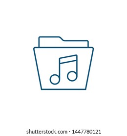 Music tune folder vector icon