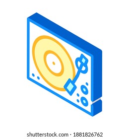music turntable isometric icon vector. music turntable sign. isolated symbol illustration