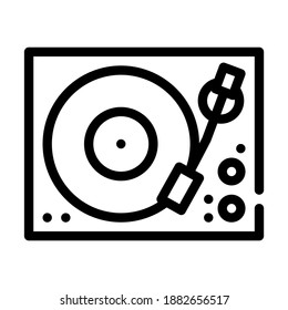 music turntable line icon vector. music turntable sign. isolated contour symbol black illustration