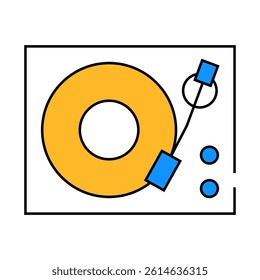 music turntable line icon vector. music turntable sign. isolated symbol illustration
