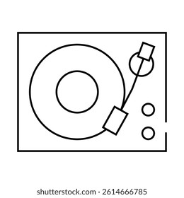 music turntable line icon vector. music turntable sign. isolated contour symbol black illustration