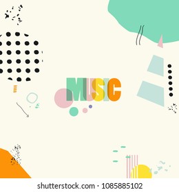 Music typographic colorful background vector illustration. Artistic music festival poster, creative banner design. Word music