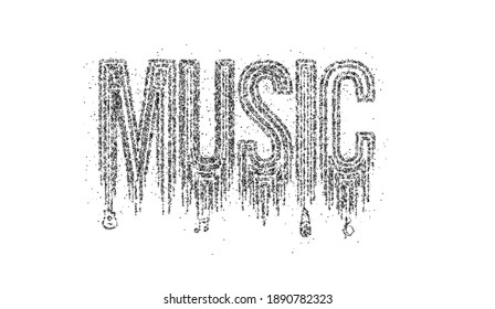 Music Typography Particle Design Icon, vector illustration