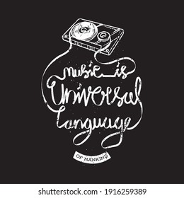 Music is universal language of mankind typography graphic vector art t-shirt design