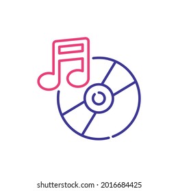 Music vector 2 colours icon style illustration. EPS 10 file 