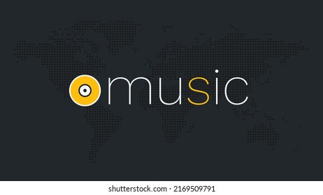 Fondo del vector musical. Elemento para volante, diseño web, página, muestra, banner, concierto en vivo, festival, fiesta, evento. Ilustración gris blanco amarillo. 