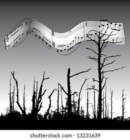Music vector Background.  Has background space for text.