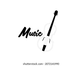 Music vector background. Musical violin vector background black and white image. Violin vector background.