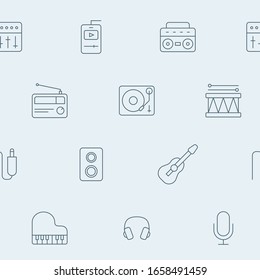 Music - Vector background (seamless pattern) of sound equipment for graphic design