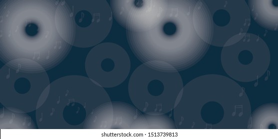 Music vector background. Vinyl records and cd. Great for flayers, covers, banners.