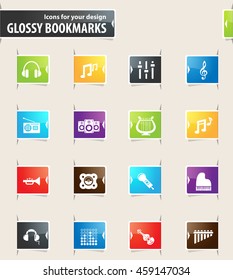 Music vector bookmark icons for your design