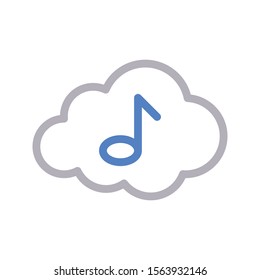 music vector colour line icon 