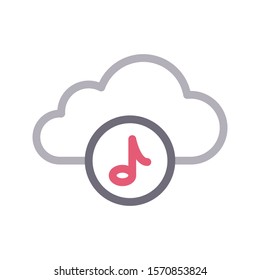 music vector colour line icon 