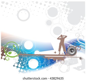 music vector composition with  Illustration on a musical theme