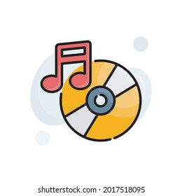 Music vector filled outline icon style illustration. EPS 10 file 