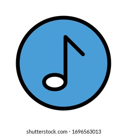 music vector flat color icon 