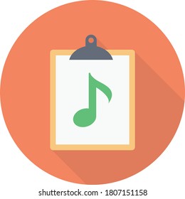 icono de color plano de vector de música 
