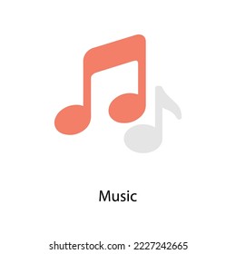 Iconos planos vectoriales musicales. Ilustración de acciones simple