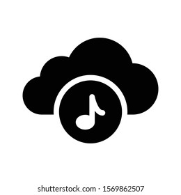 music vector glyph flat icon 