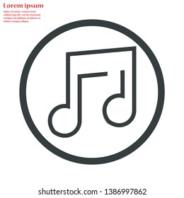 music vector icon 10 eps , Lorem ipsum Flat design