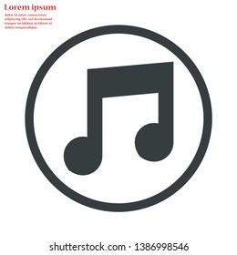 music vector icon 10 eps , Lorem ipsum Flat design