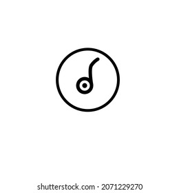 Music Vector Icon With Circle Colour Black and White Background