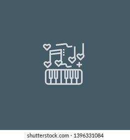 Music vector icon. Music concept stroke symbol design. Thin graphic elements vector illustration, outline pattern for your web site design, logo, UI. EPS 10.