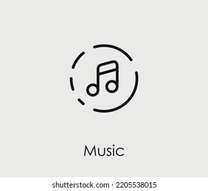 Music vector icon. Editable stroke. Symbol in Line Art Style for Design, Presentation, Website or Mobile Apps Elements, Logo. Player symbol illustration. Pixel vector graphics - Vector