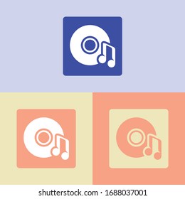 Icono vector de música, diseño de icono de música plana, icono de música minimalista ilustración vectorial plana 