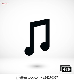 music vector icon, flat design best vector icon