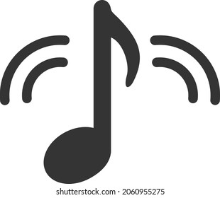 Icono de vector de música. Un diseño de ilustración plana del icono Música en un fondo blanco.