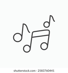 Music vector icon isolated in black line