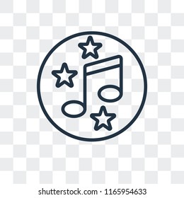Music vector icon isolated on transparent background, Music logo concept